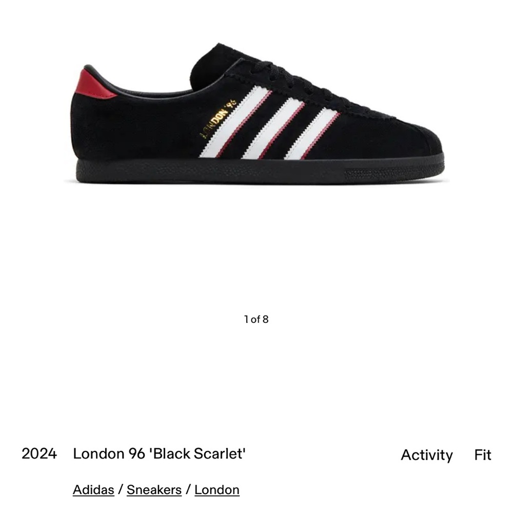 Adidas London 96 Black Scarlet sold out limited edition unisex size 4 Men’s